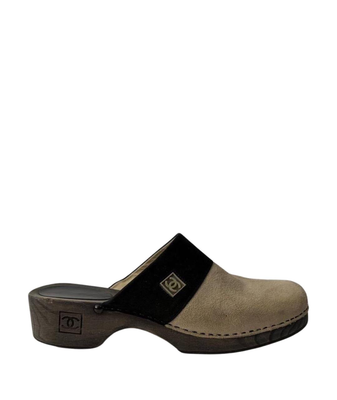 CHANEL Мульти замшевые сабо, фото 1