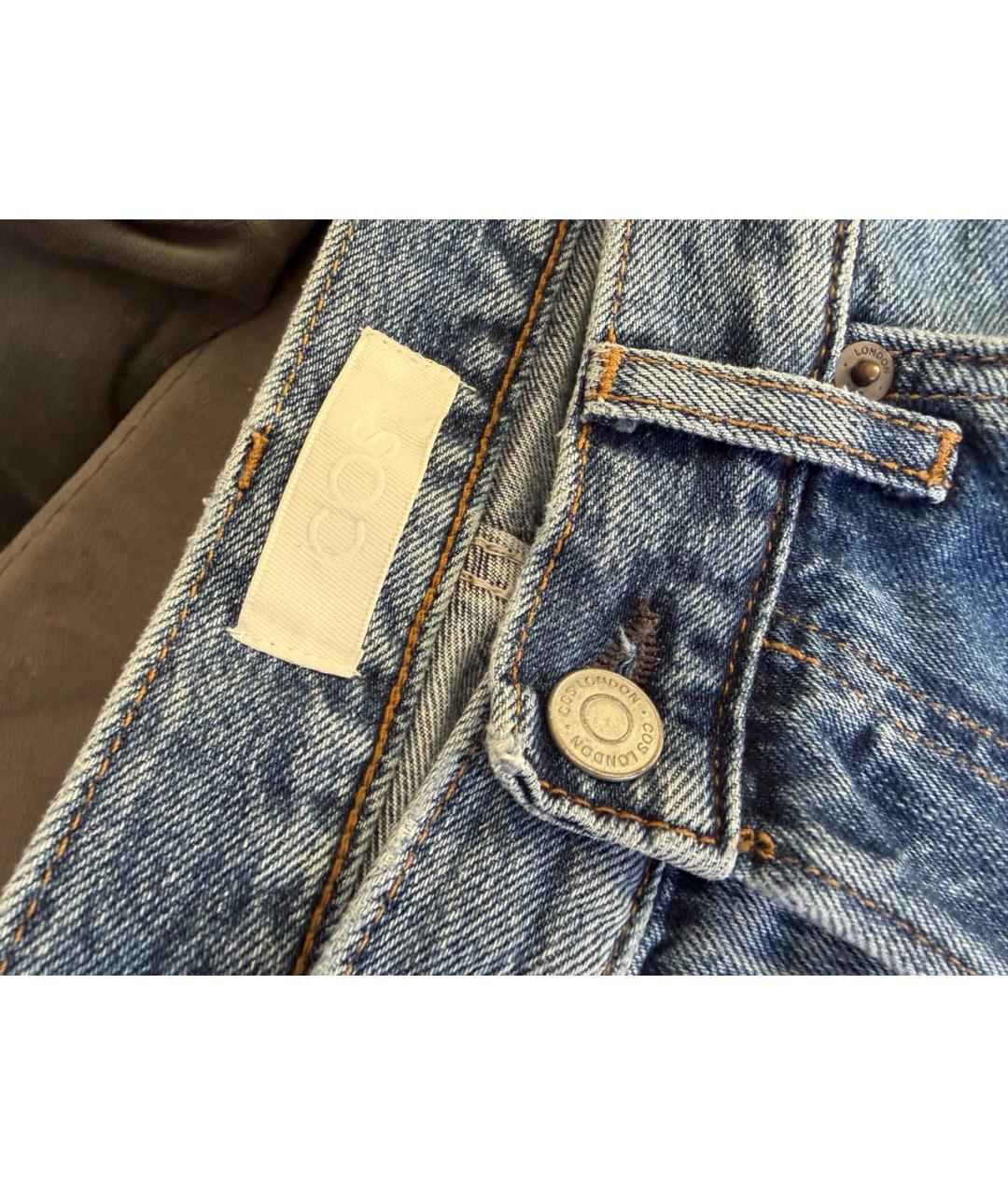 COS Синие деним шорты, фото 8