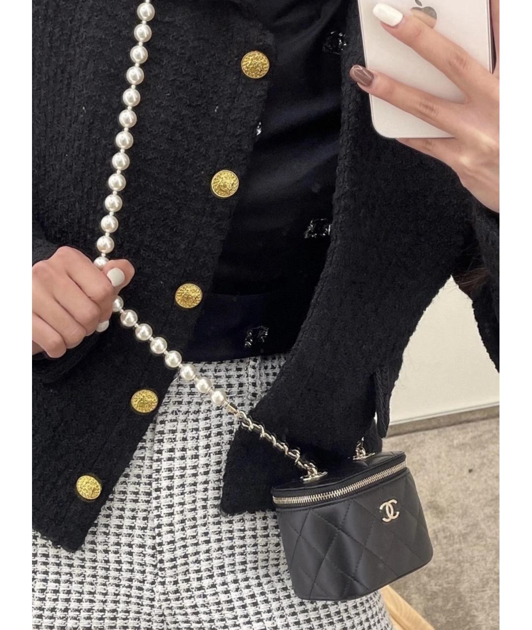 CHANEL Черная кожаная сумка через плечо, фото 5