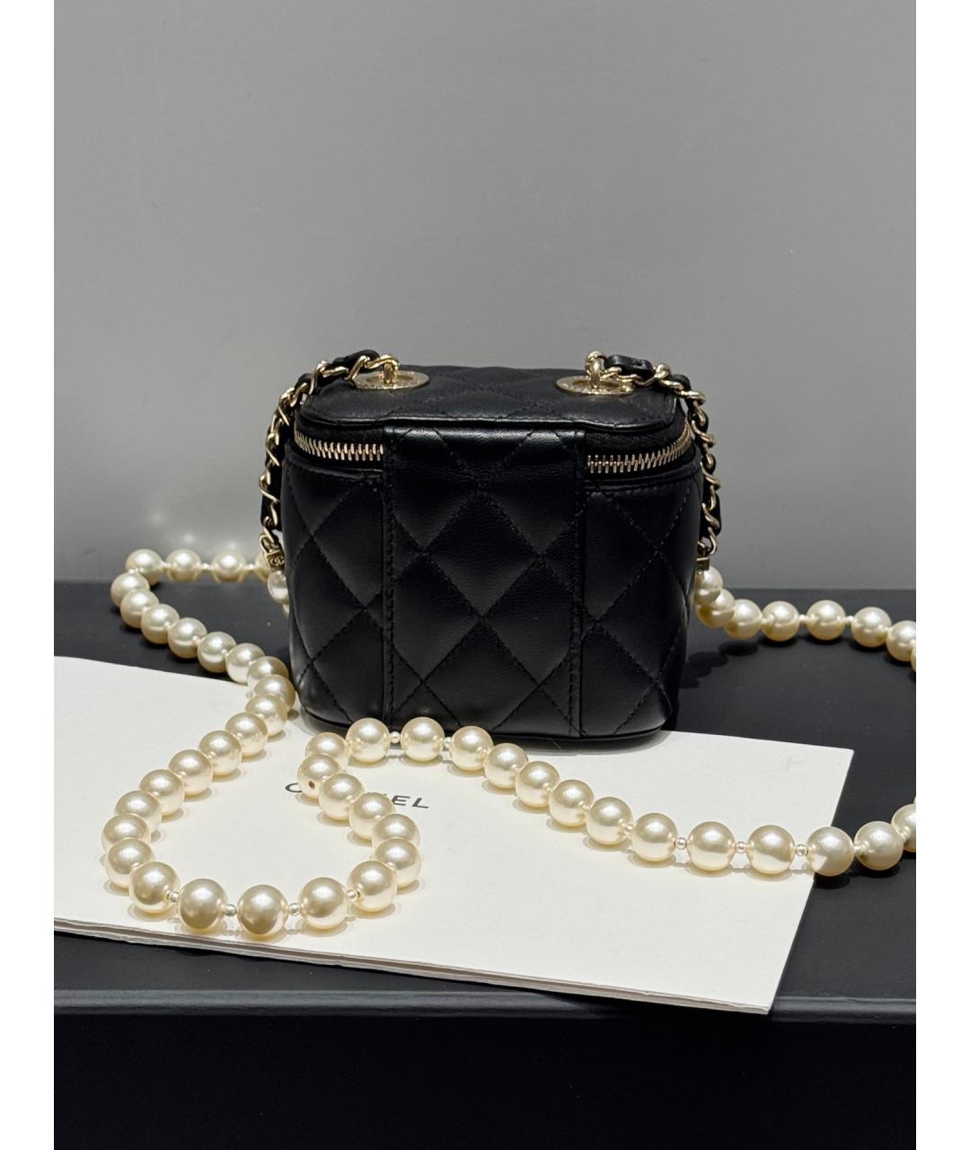 CHANEL Черная кожаная сумка через плечо, фото 2