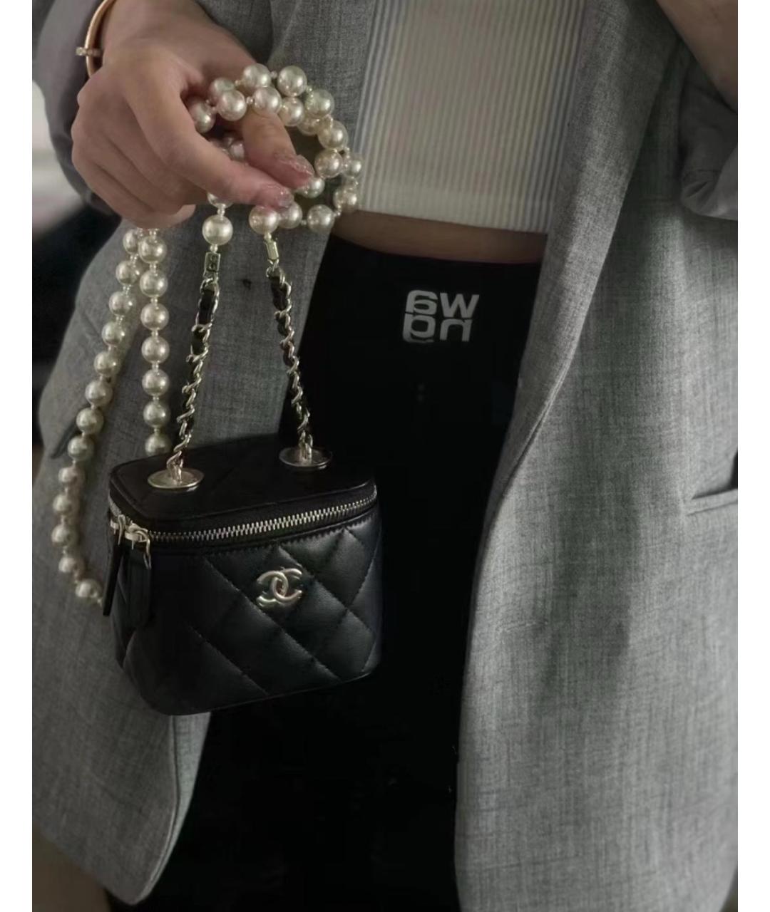 CHANEL Черная кожаная сумка через плечо, фото 4