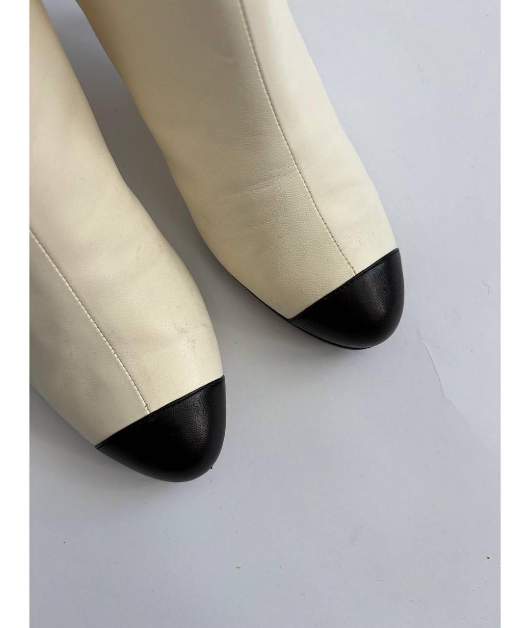 CHANEL Белые кожаные сапоги, фото 3