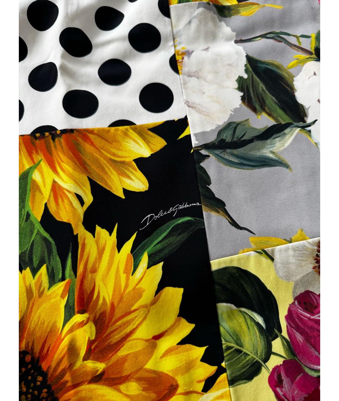 DOLCE&GABBANA Мульти шелковая юбка миди, фото 3