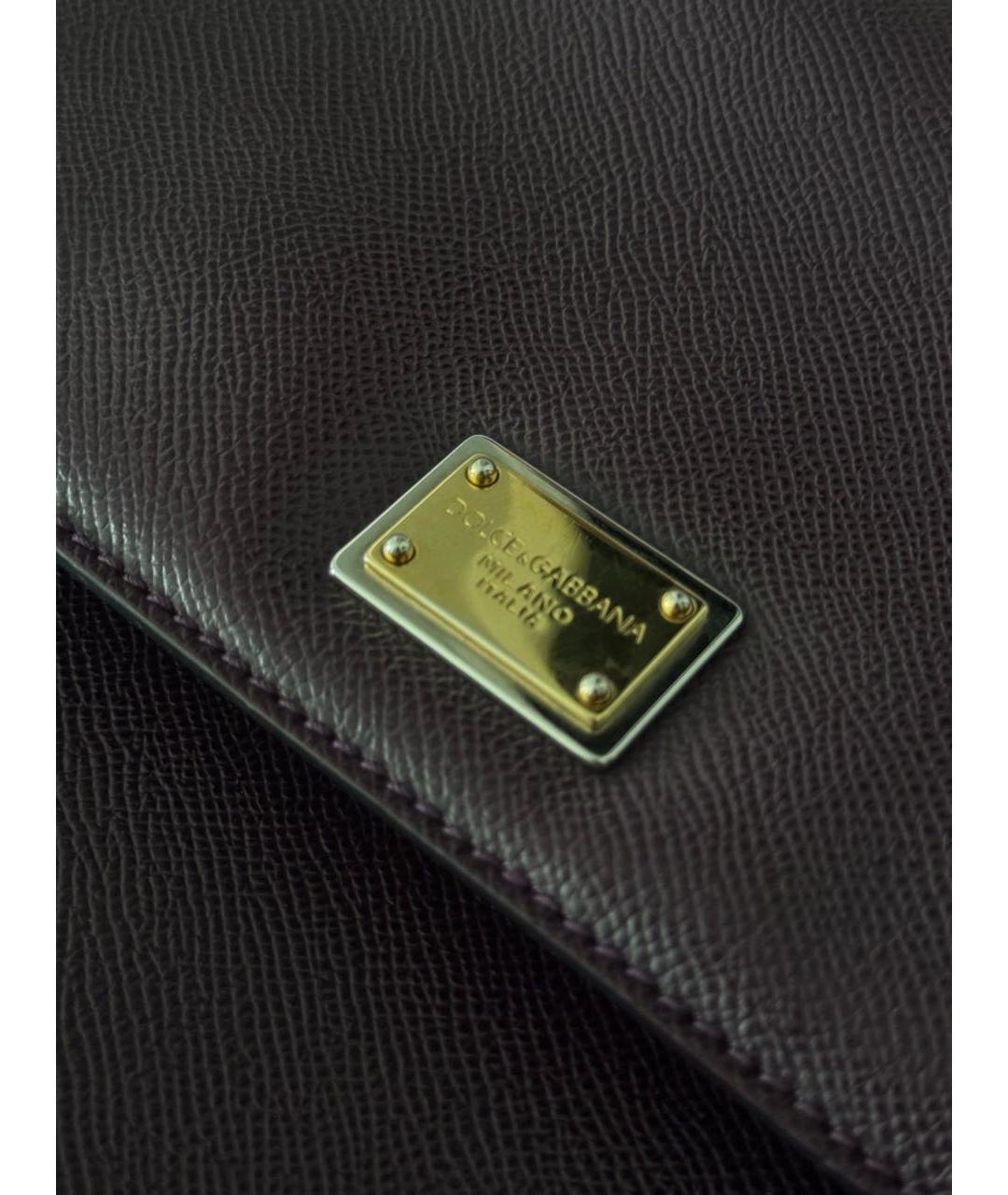 DOLCE&GABBANA Фиолетовая кожаная сумка с короткими ручками, фото 4