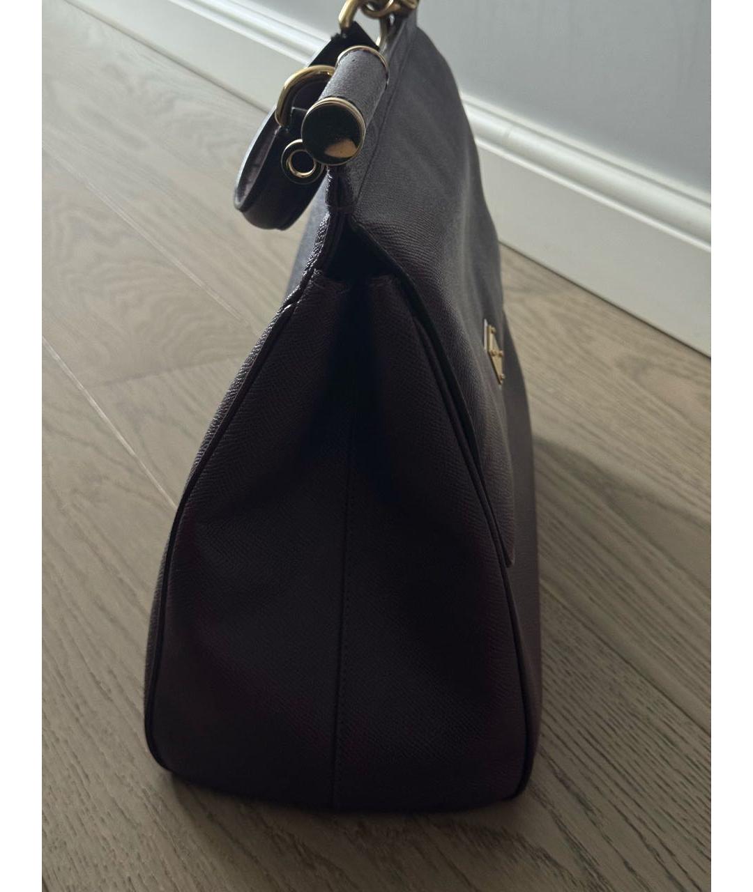 DOLCE&GABBANA Фиолетовая кожаная сумка с короткими ручками, фото 2