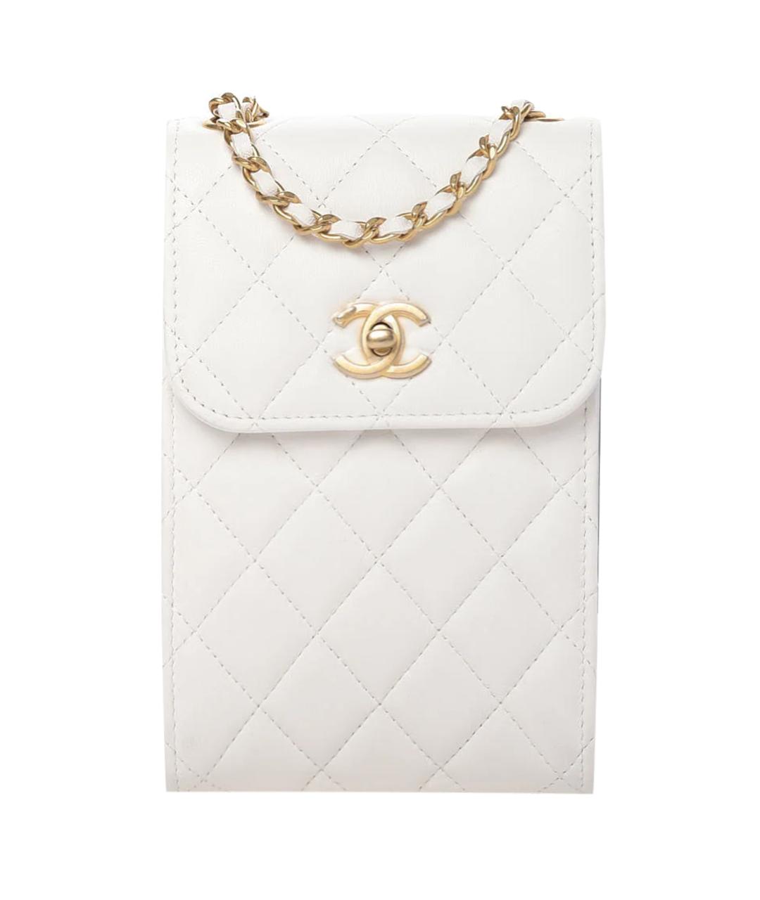 CHANEL Белая кожаная сумка через плечо, фото 1