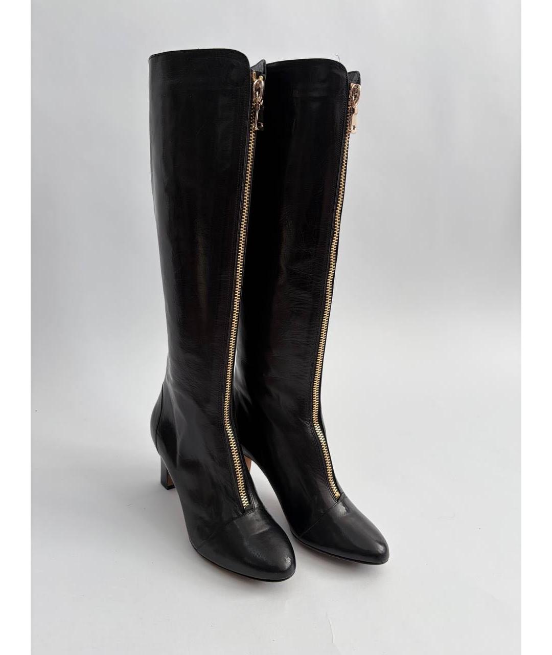 MOSCHINO Черные кожаные сапоги, фото 3