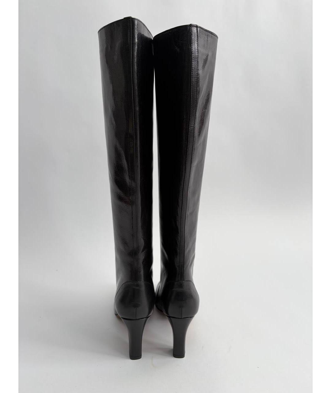 MOSCHINO Черные кожаные сапоги, фото 4