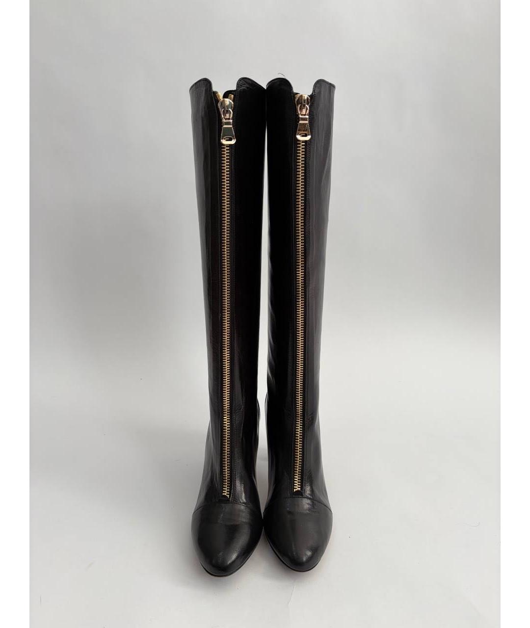 MOSCHINO Черные кожаные сапоги, фото 2