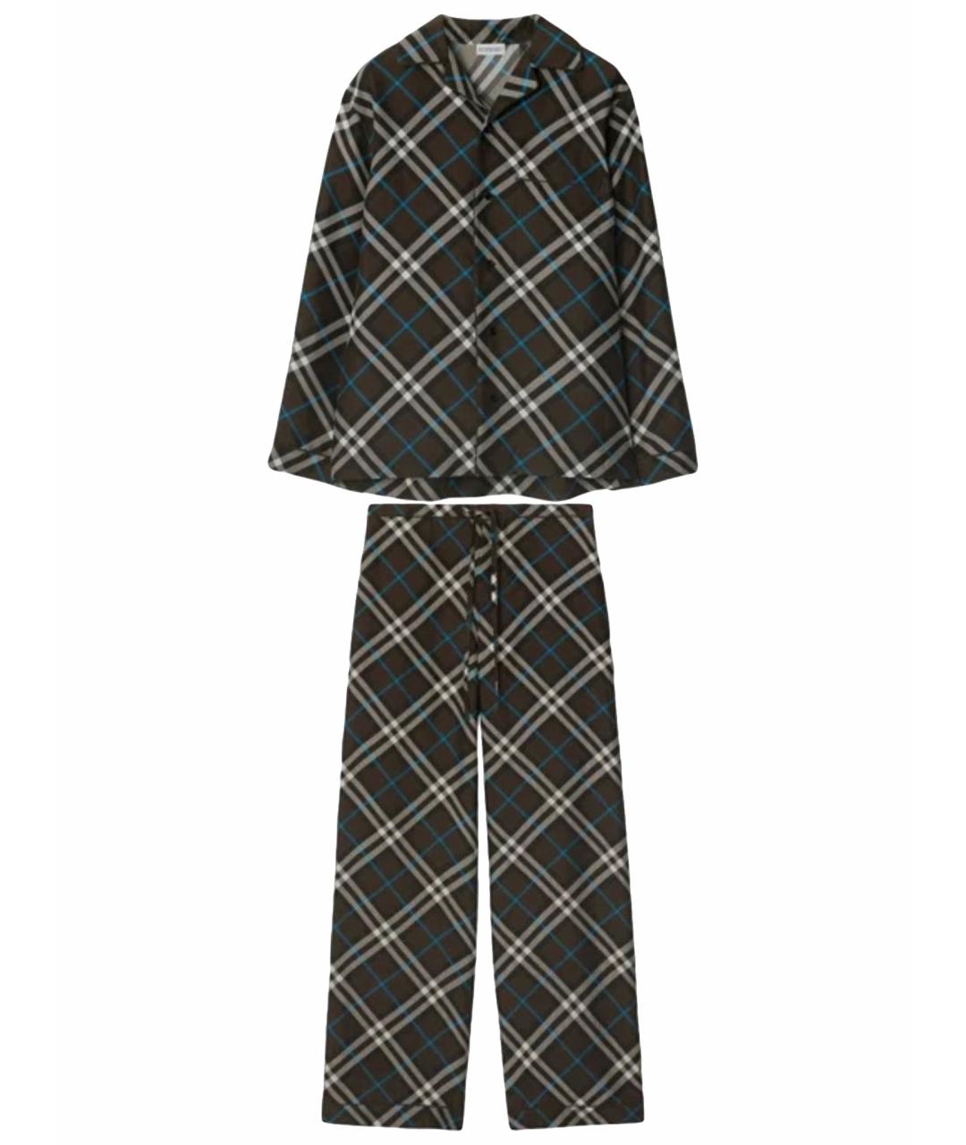 BURBERRY Коричневый шелковый костюм с брюками, фото 1