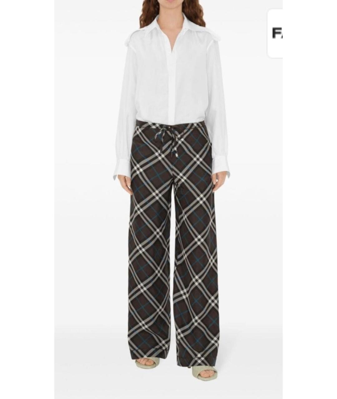 BURBERRY Коричневый шелковый костюм с брюками, фото 4