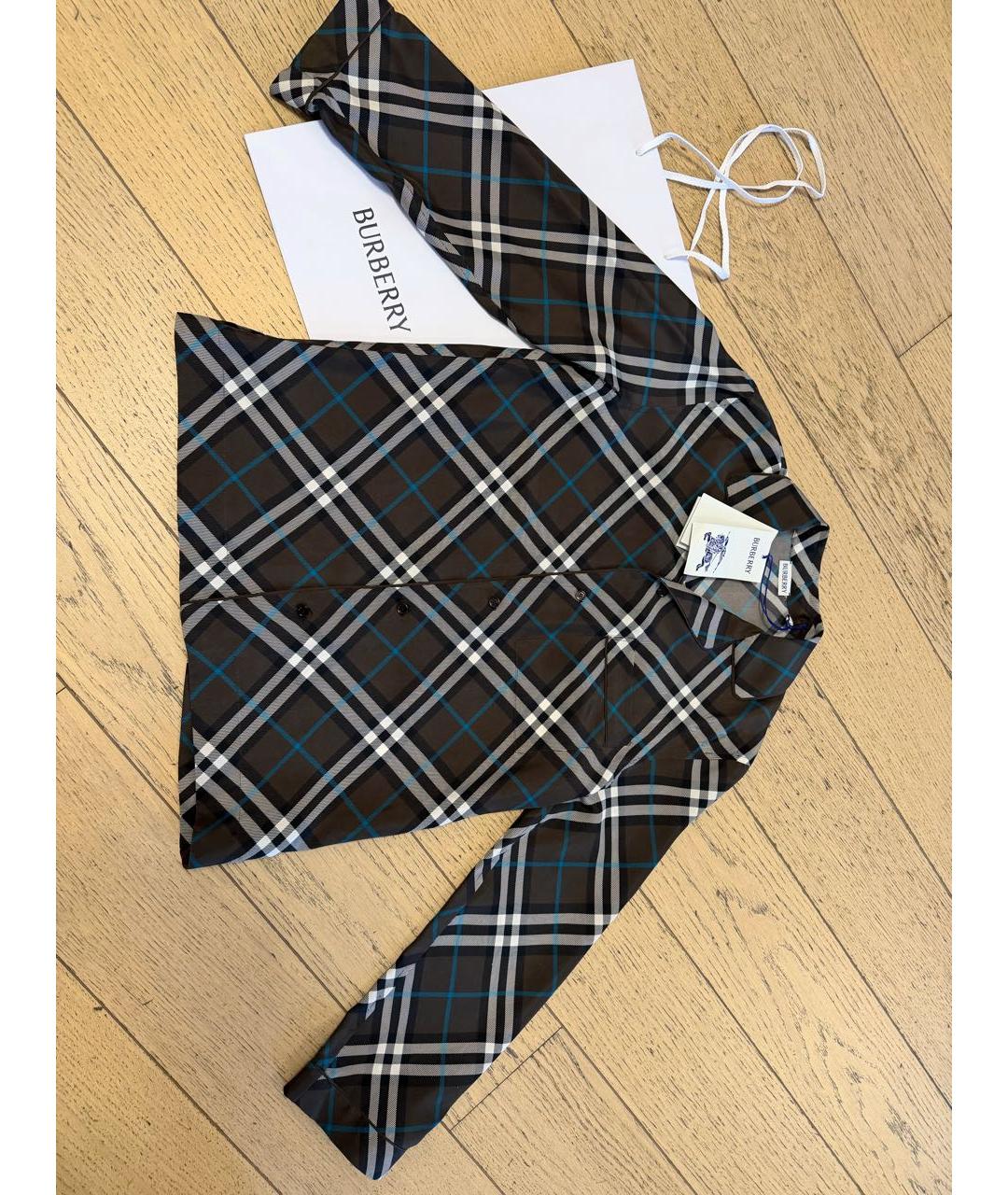 BURBERRY Коричневый шелковый костюм с брюками, фото 3