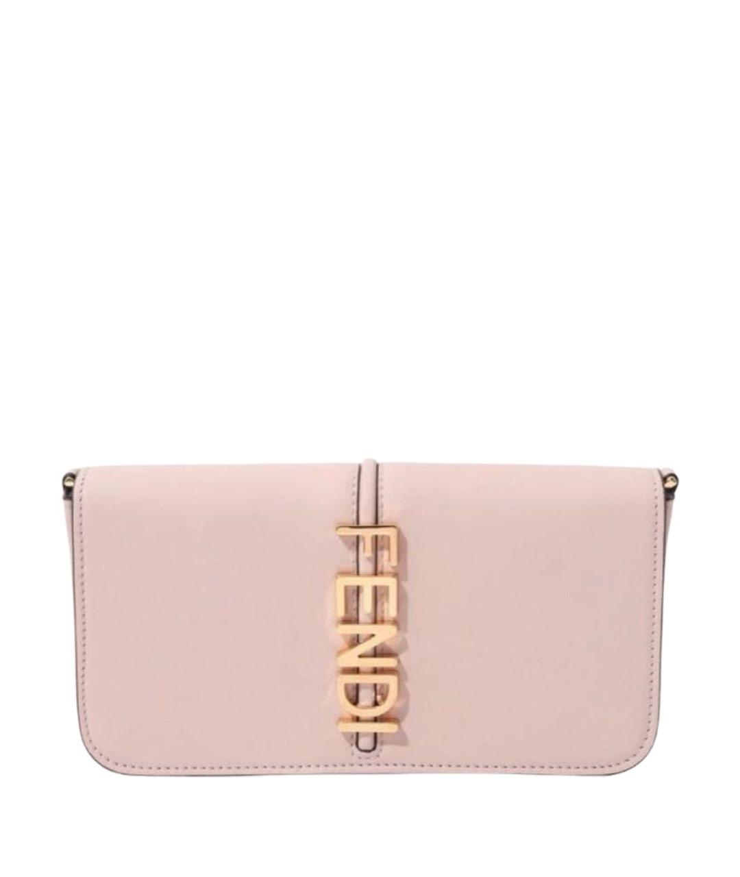 FENDI Розовая кожаная сумка через плечо, фото 1