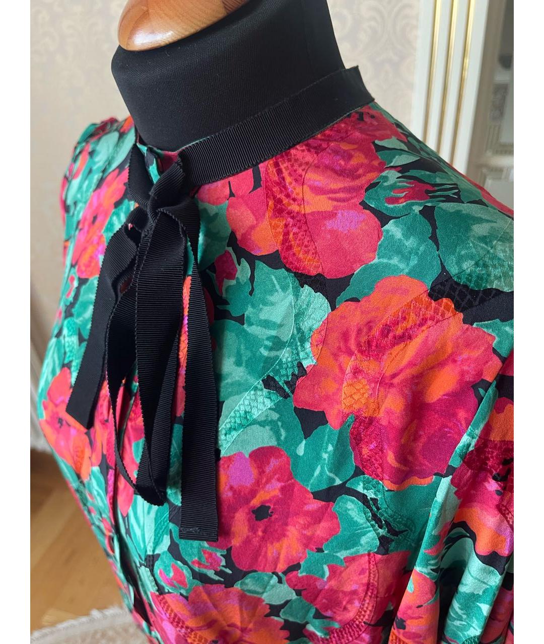 GUCCI Красное шелковое коктейльное платье, фото 4