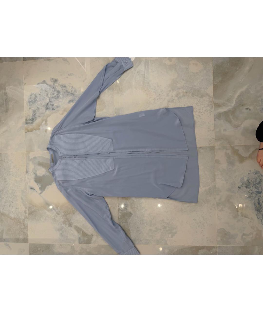 ERMANNO SCERVINO Голубая шелковая блузы, фото 5