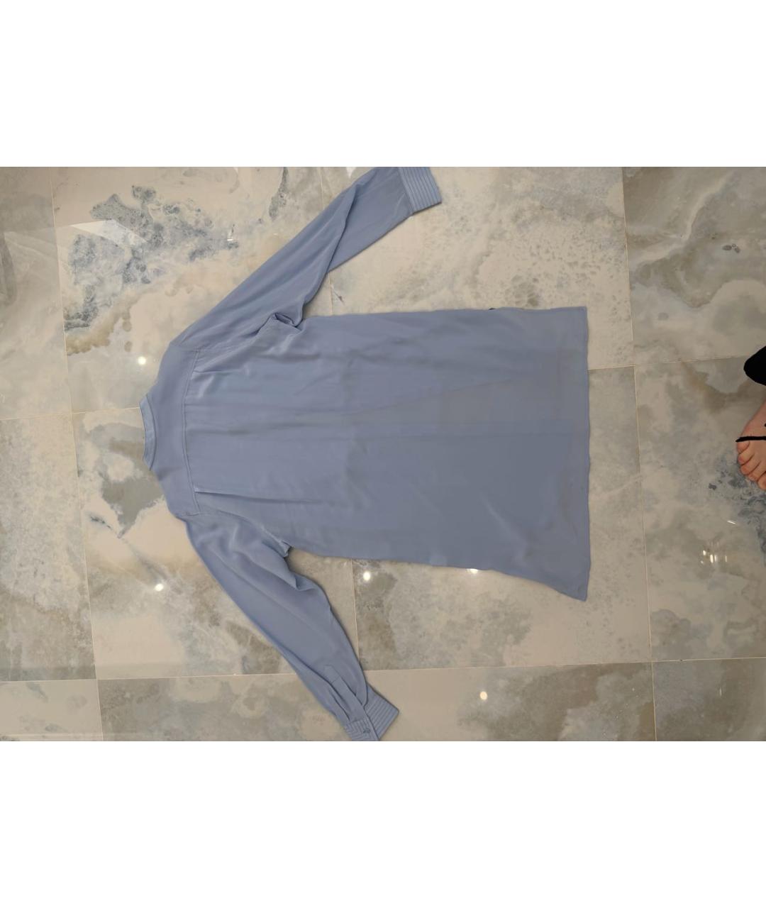 ERMANNO SCERVINO Голубая шелковая блузы, фото 3