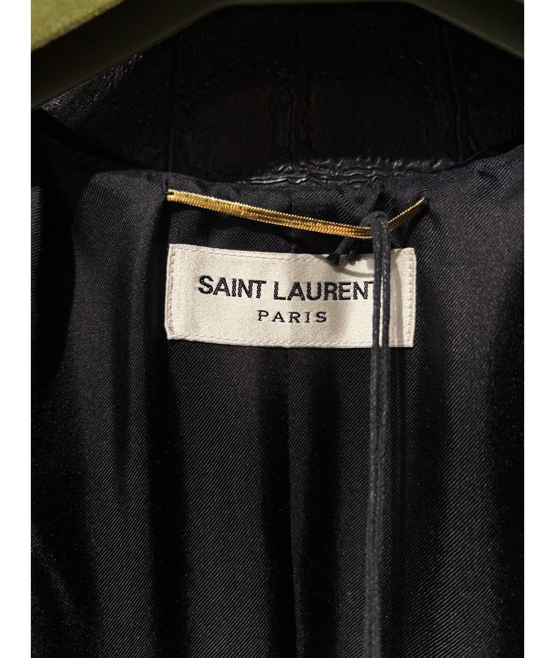 SAINT LAURENT Зеленые бархатное вечернее платье, фото 4