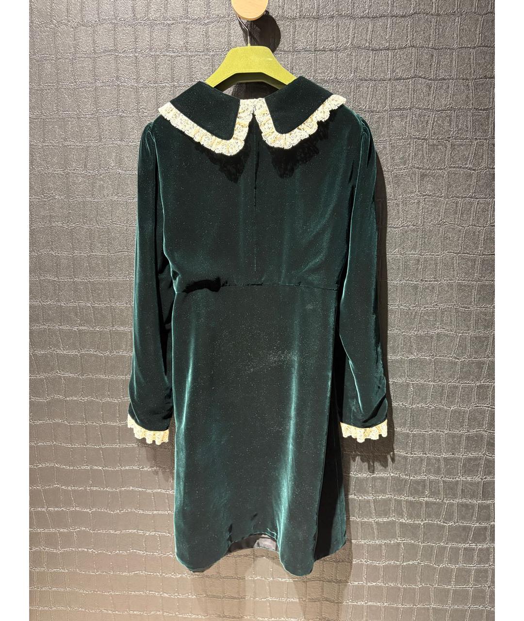SAINT LAURENT Зеленые бархатное вечернее платье, фото 5