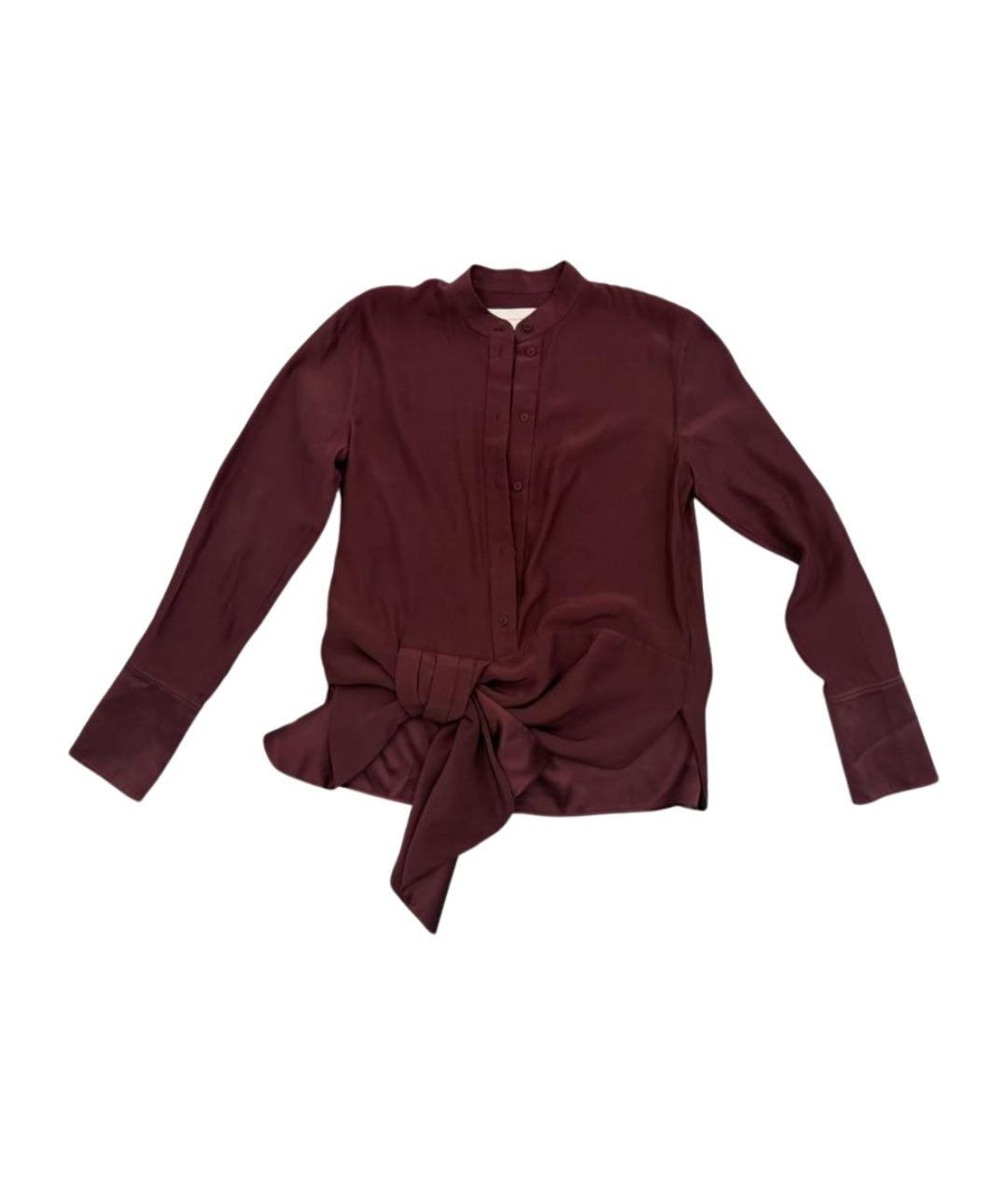 VICTORIA BECKHAM Бордовая шелковая блузы, фото 1