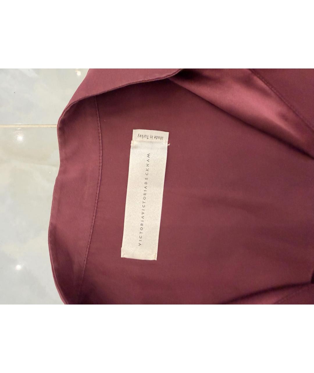 VICTORIA BECKHAM Бордовая шелковая блузы, фото 3