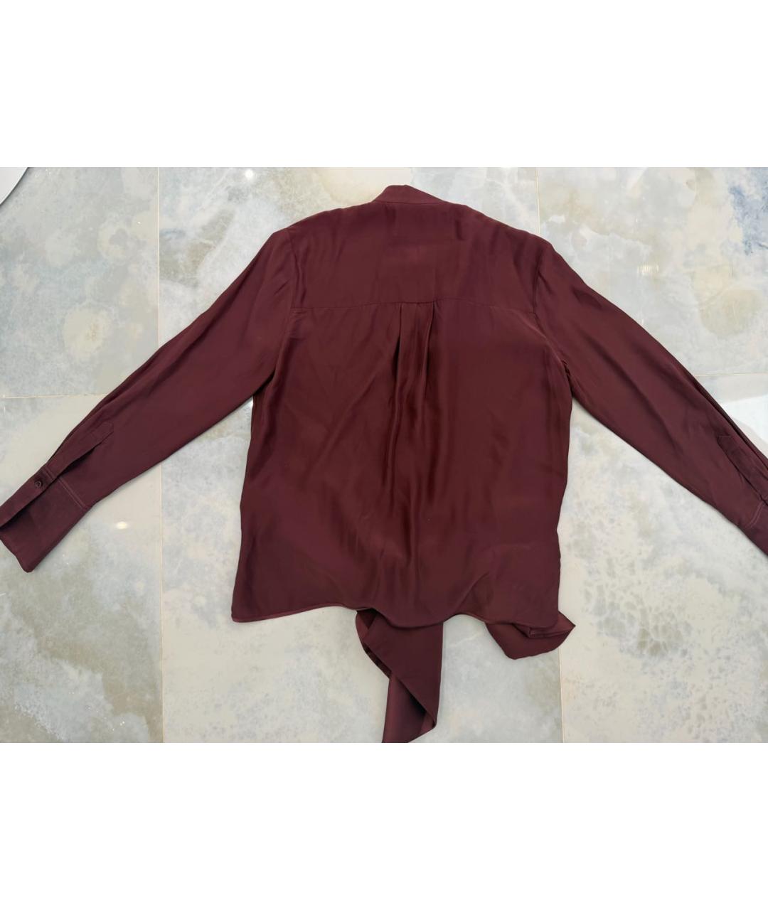 VICTORIA BECKHAM Бордовая шелковая блузы, фото 2
