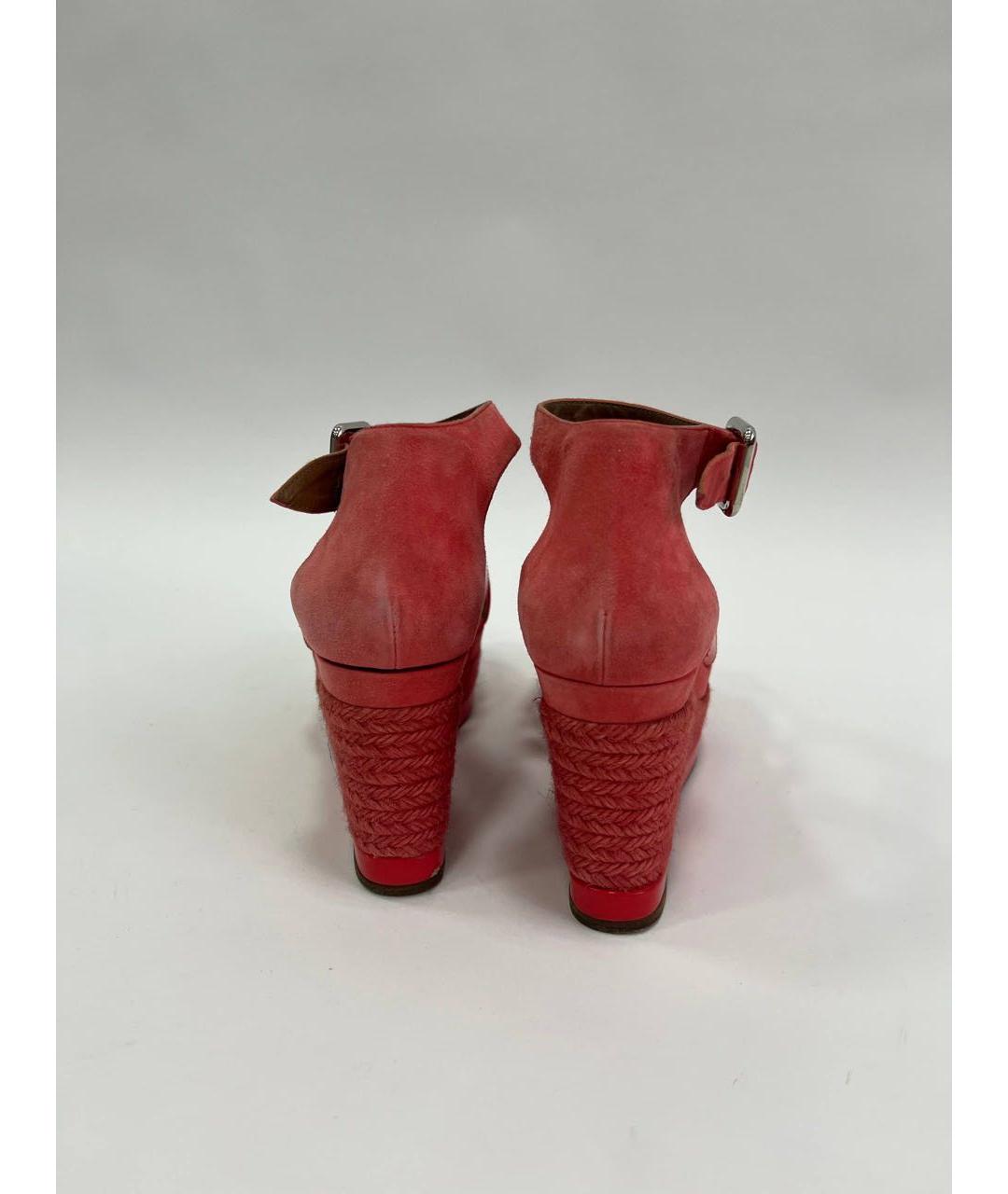 HERMES Коралловые босоножки из лакированной кожи, фото 4