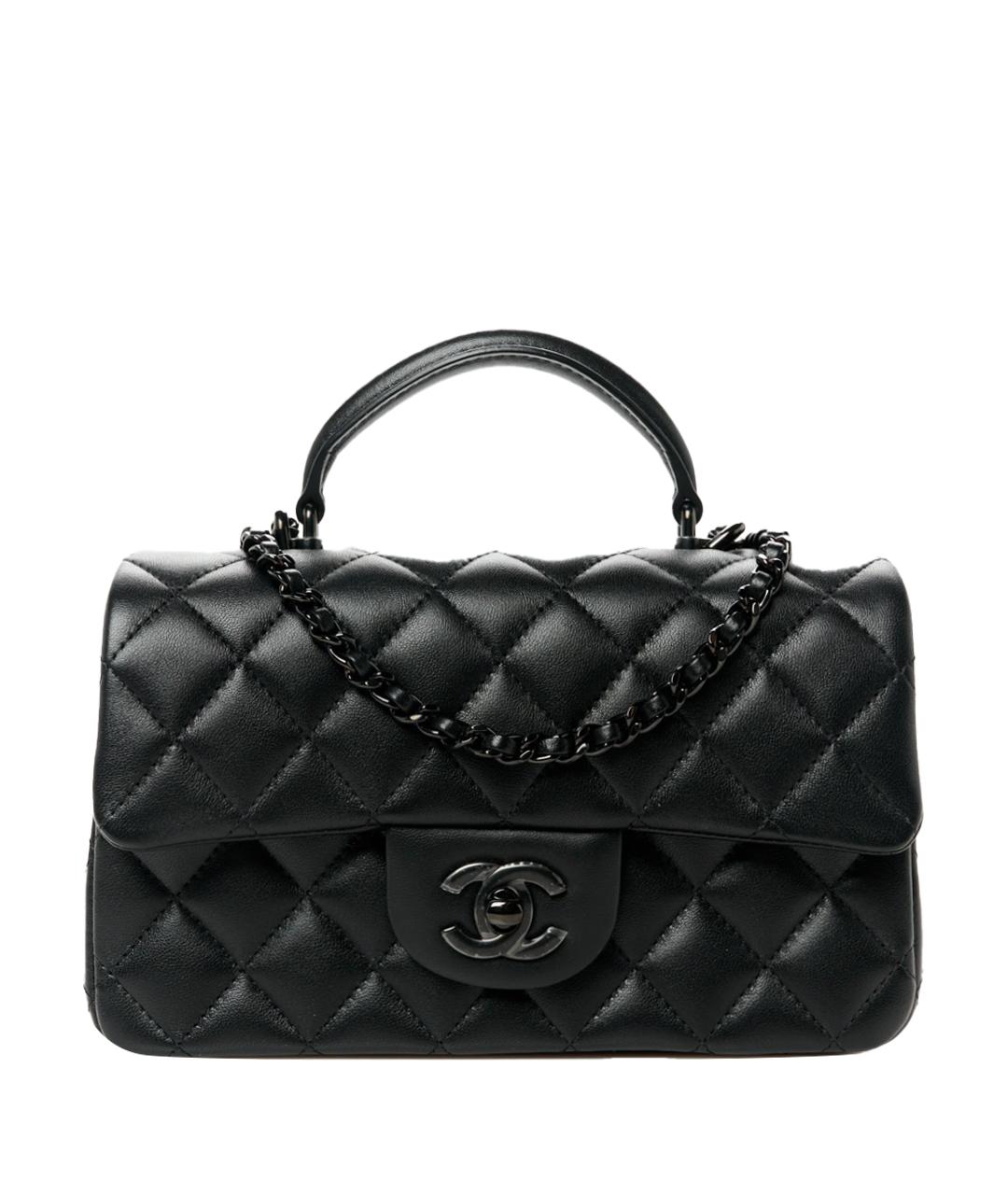 CHANEL Черная кожаная сумка через плечо, фото 1