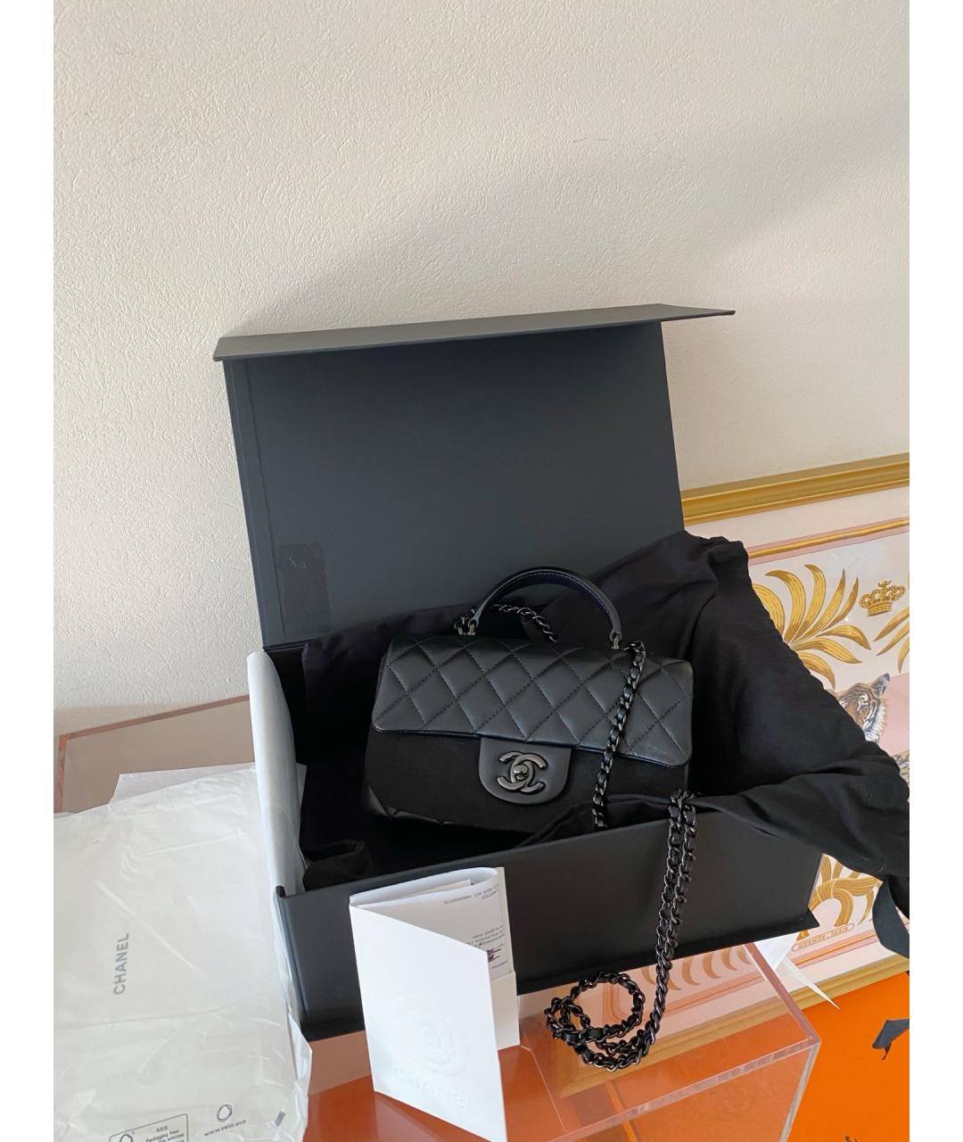 CHANEL Черная кожаная сумка через плечо, фото 2