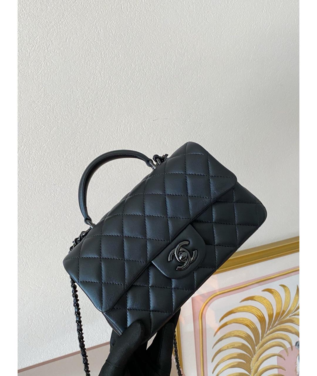 CHANEL Черная кожаная сумка через плечо, фото 4