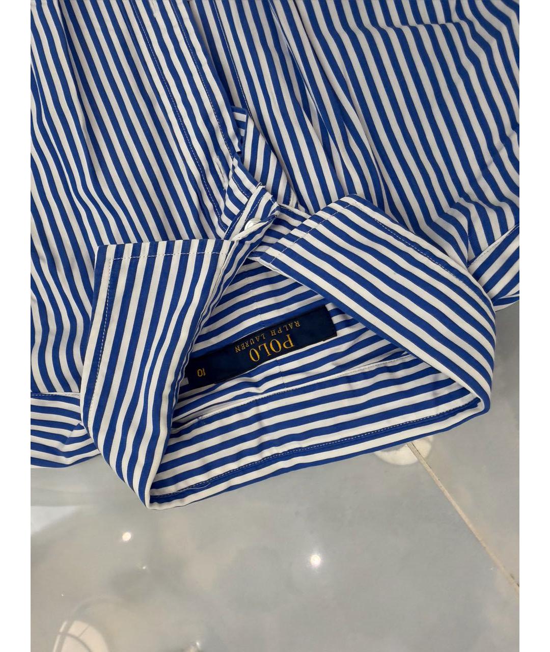 POLO RALPH LAUREN Синее хлопковое повседневное платье, фото 2