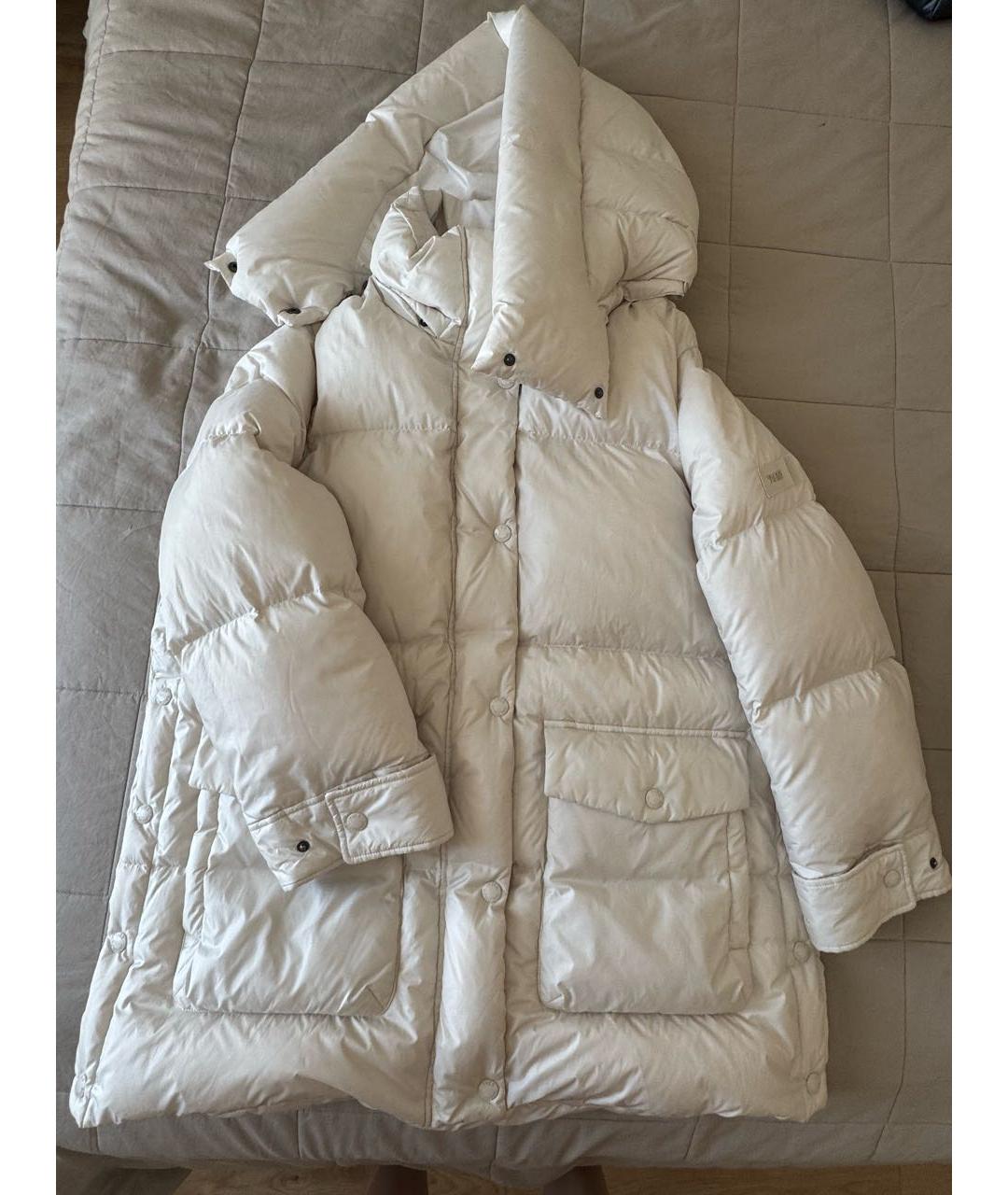 ARMY YVES SALOMON Бежевый полиэстеровый пуховик, фото 9