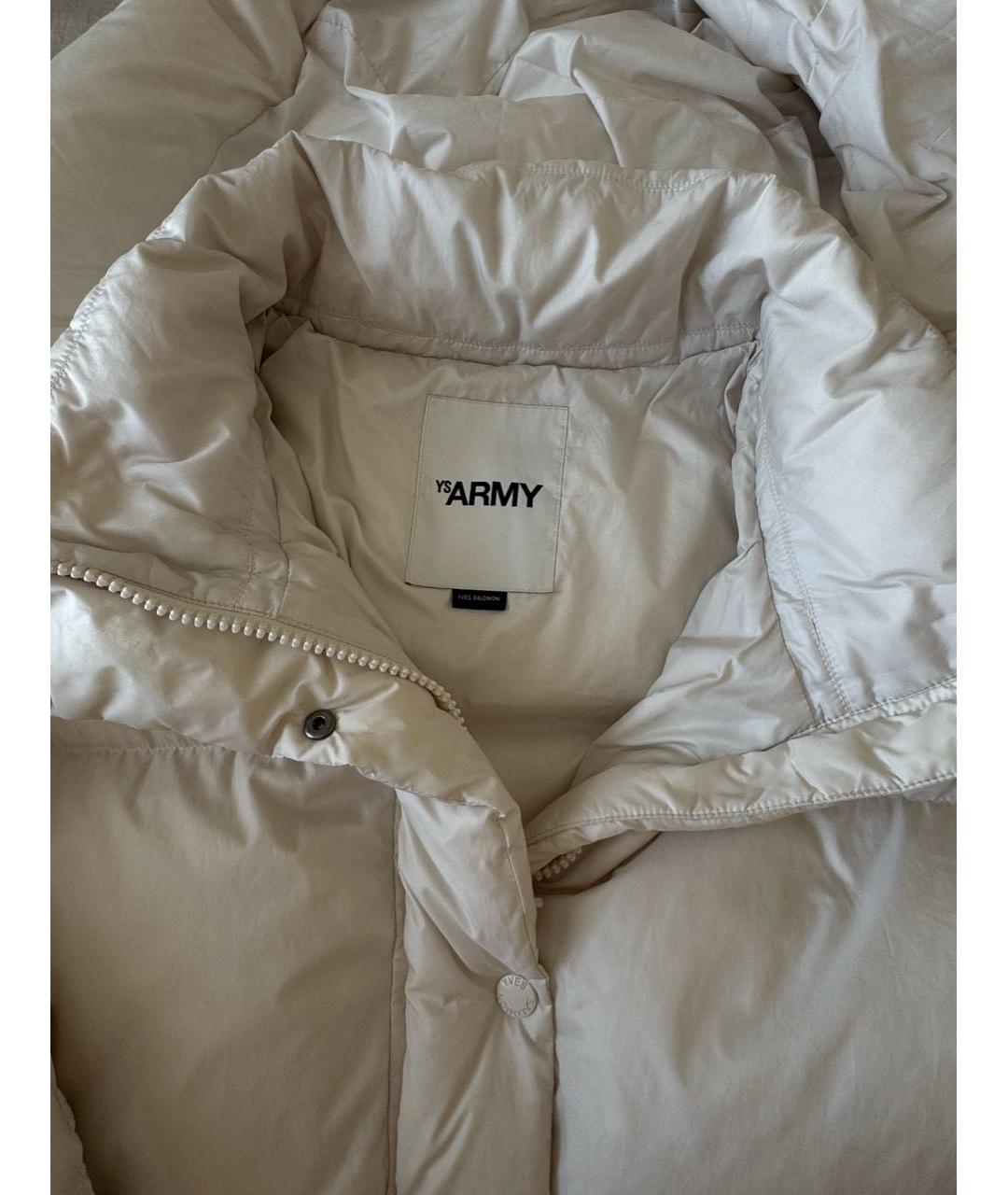 ARMY YVES SALOMON Бежевый полиэстеровый пуховик, фото 3