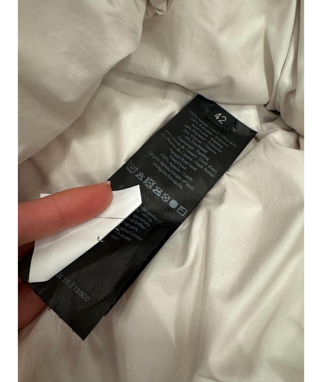 ARMY YVES SALOMON Бежевый полиэстеровый пуховик, фото 8