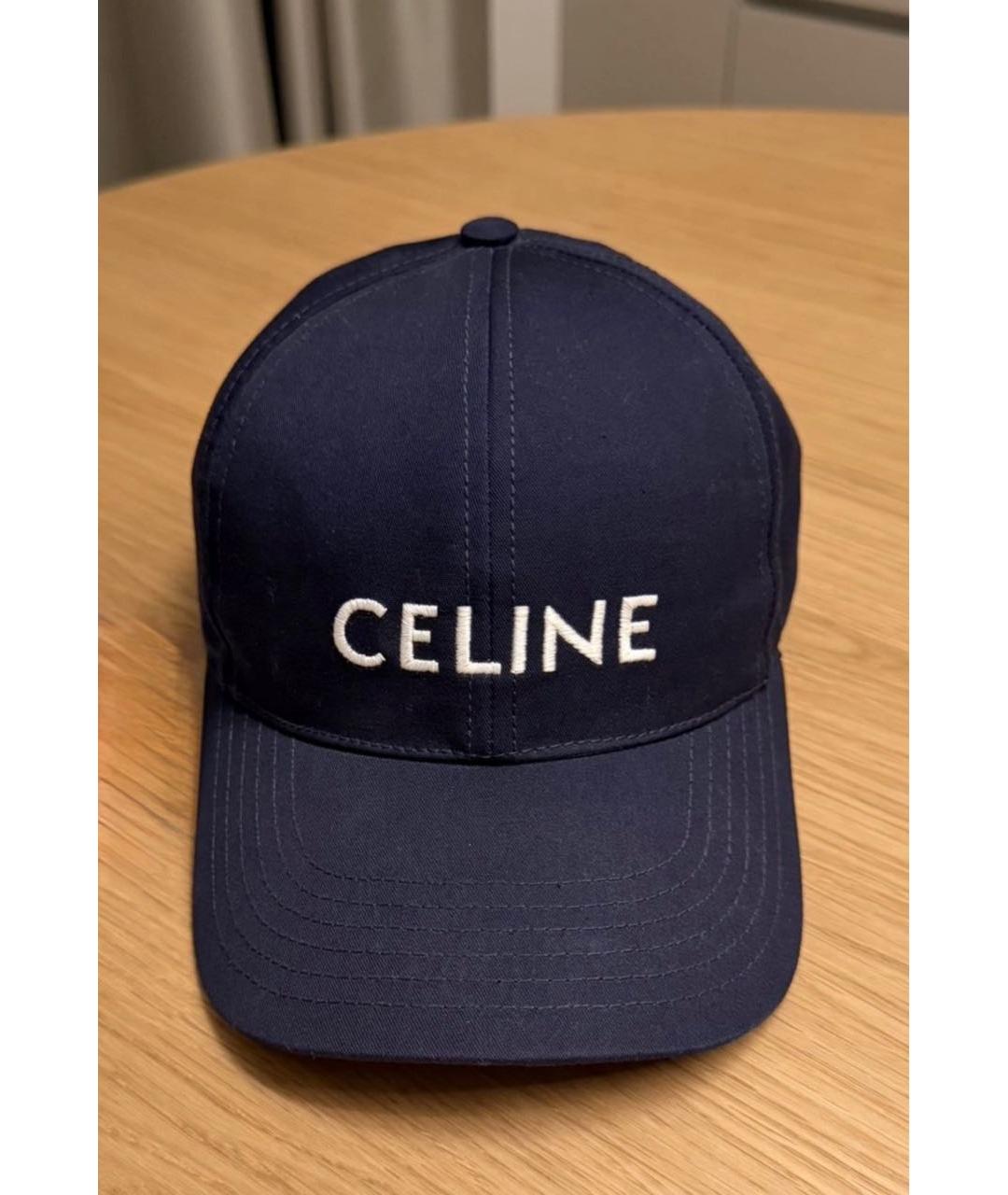 CELINE Темно-синяя хлопковая кепка, фото 9