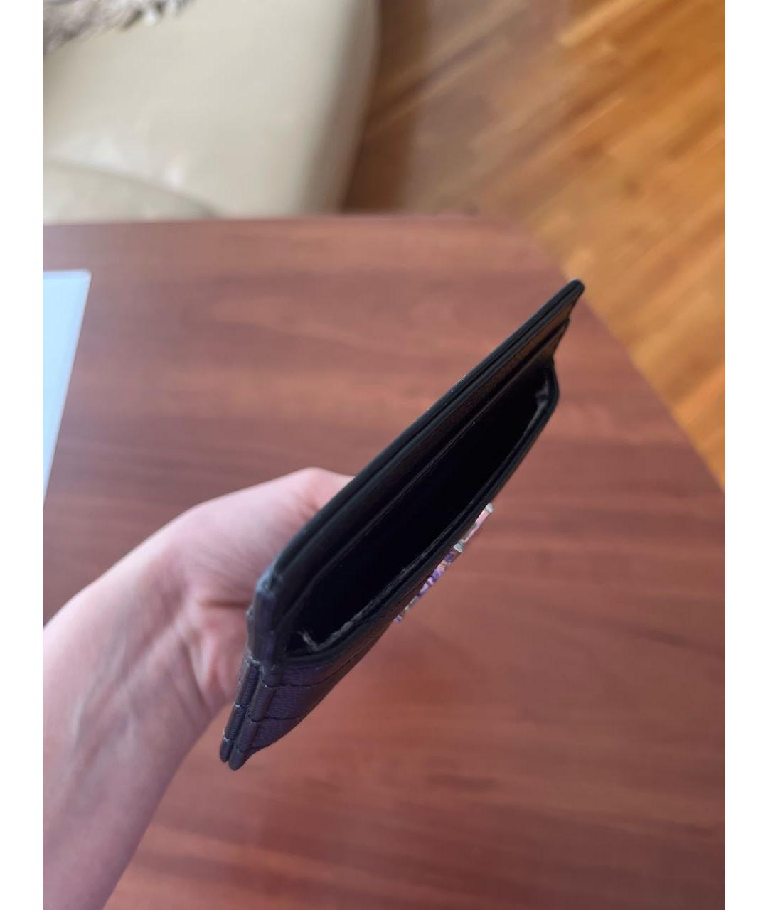 SAINT LAURENT Черный кожаный кардхолдер, фото 4