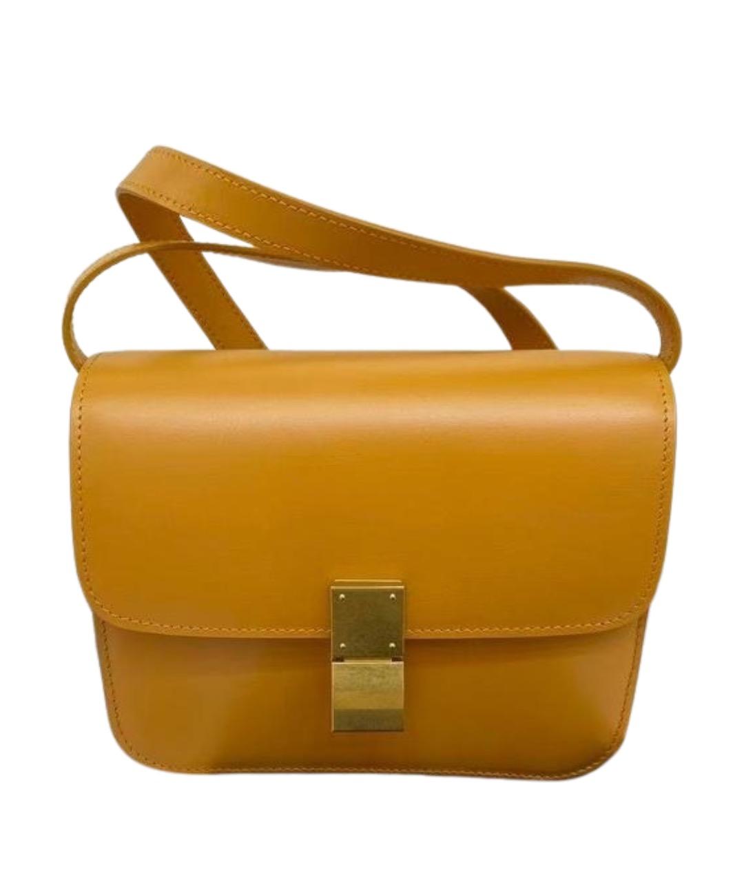 CELINE Горчичная кожаная сумка через плечо, фото 1
