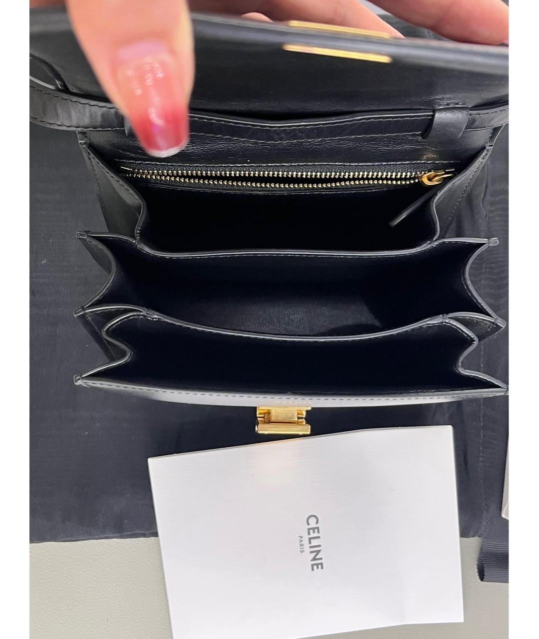 CELINE Черная кожаная сумка через плечо, фото 7