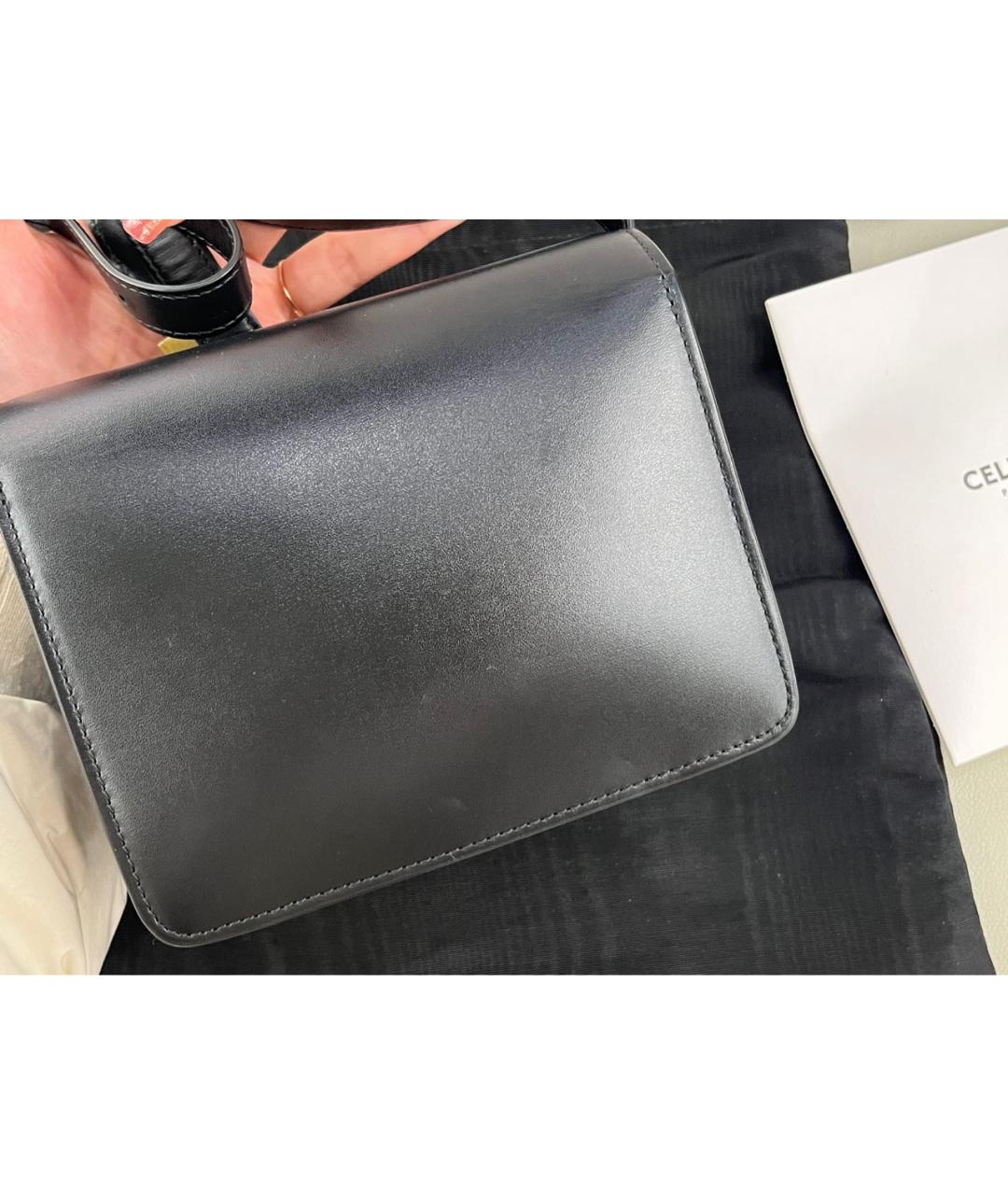 CELINE Черная кожаная сумка через плечо, фото 4