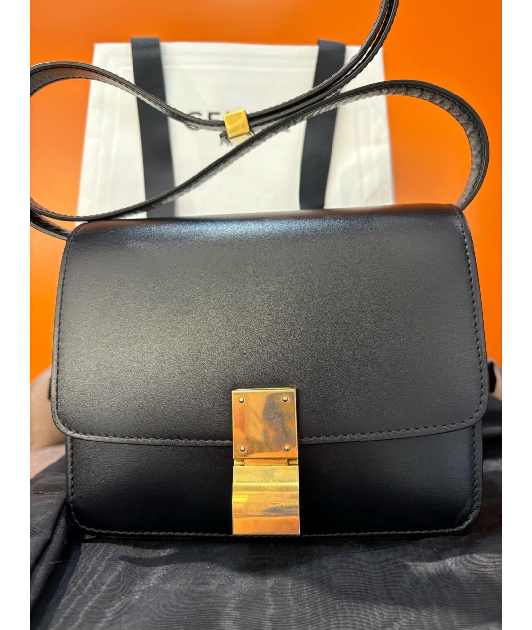 CELINE Черная кожаная сумка через плечо, фото 3