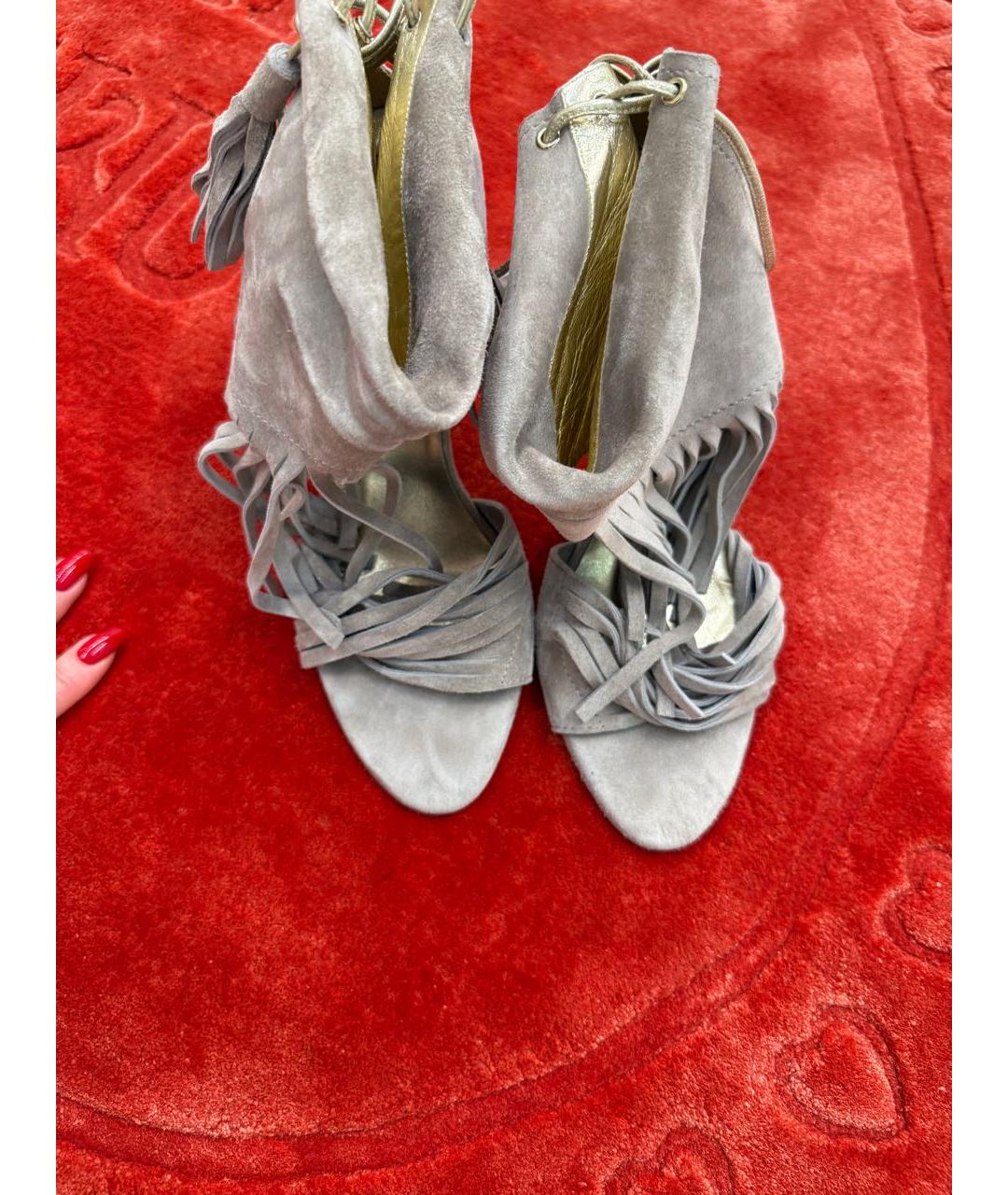 ROGER VIVIER Серые замшевые ботинки, фото 2