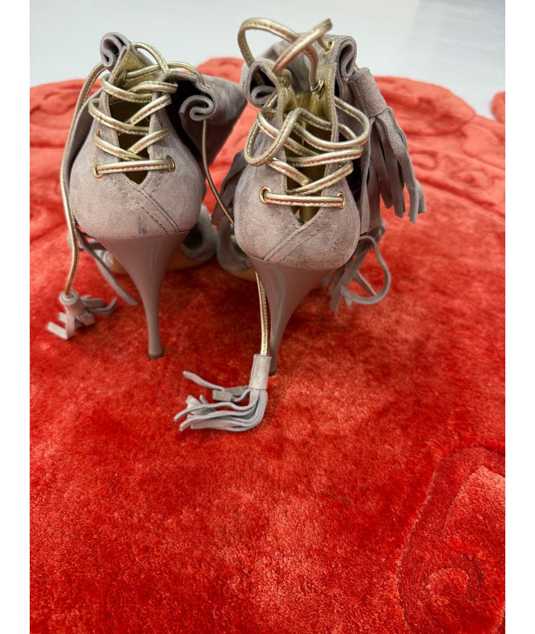 ROGER VIVIER Серые замшевые ботинки, фото 3