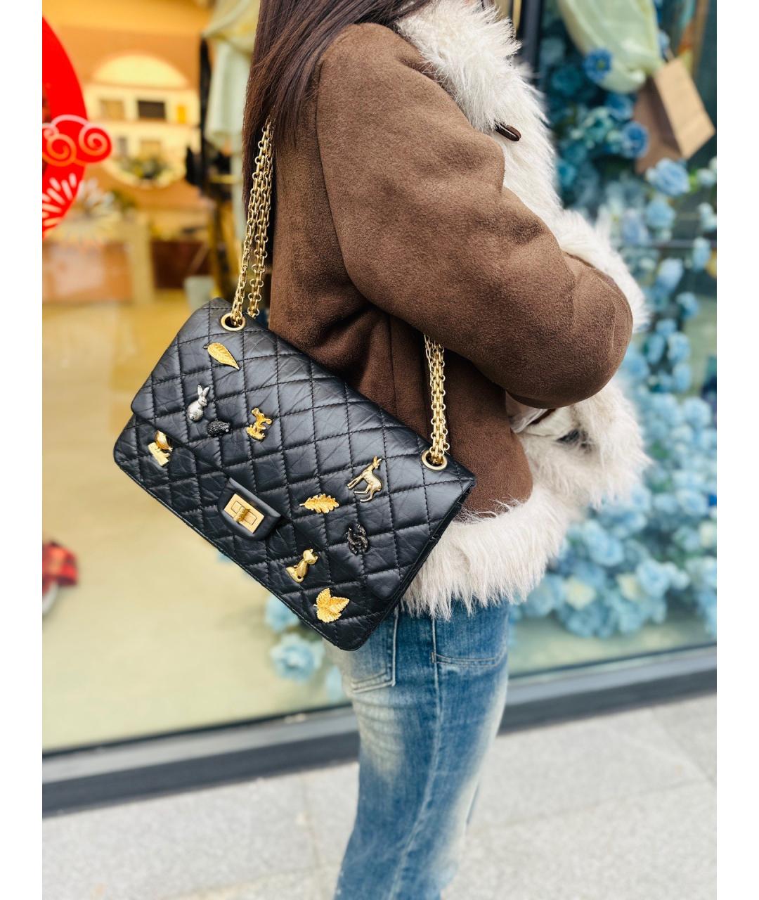 CHANEL Черная кожаная сумка через плечо, фото 7