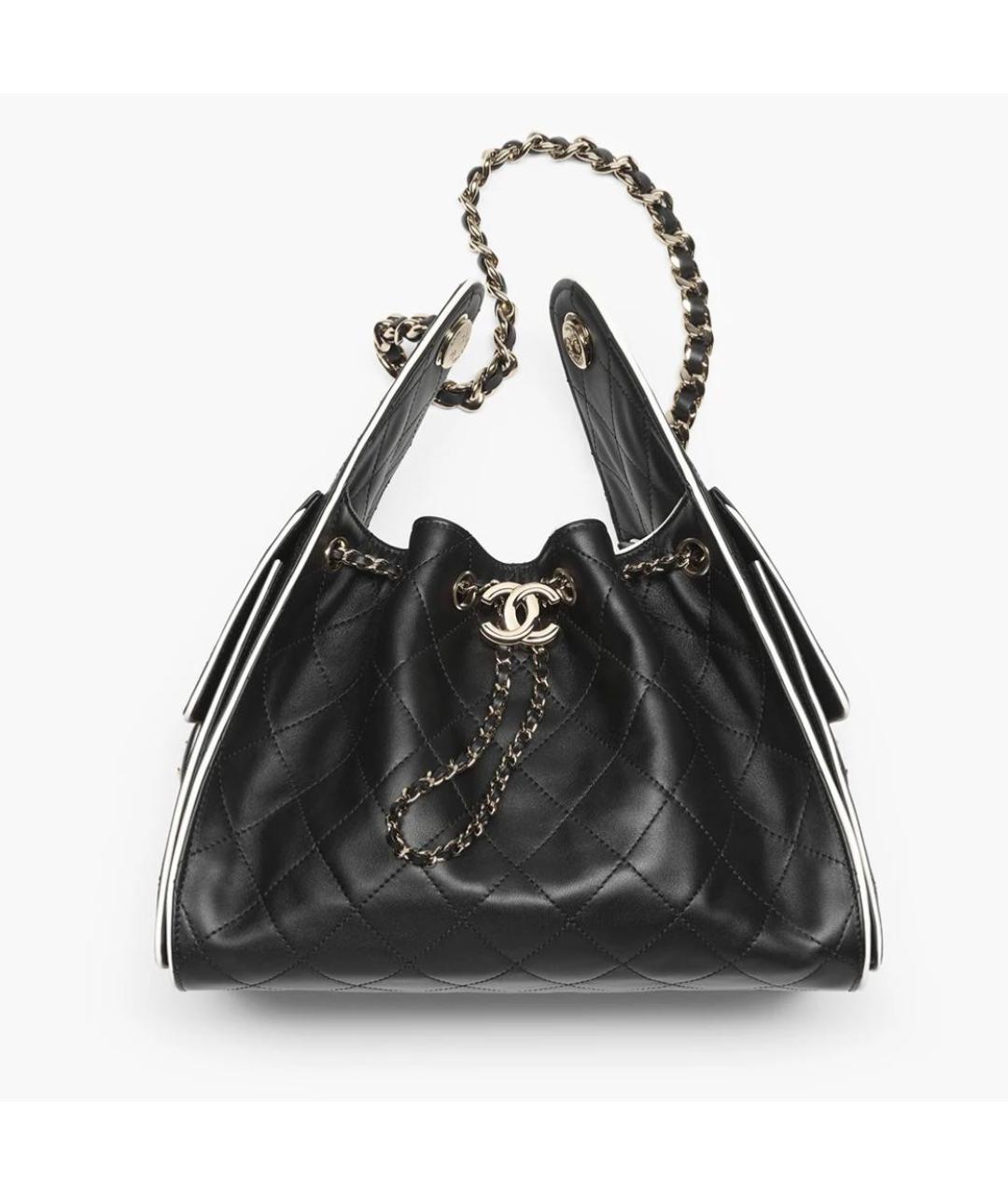 CHANEL Черная кожаная сумка через плечо, фото 5