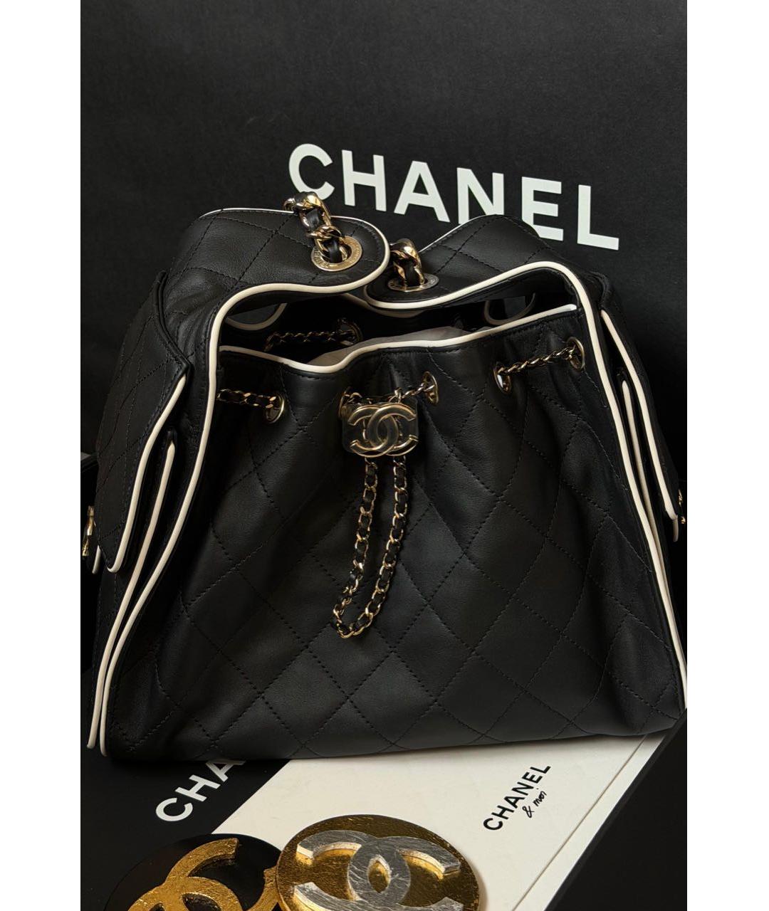 CHANEL Черная кожаная сумка через плечо, фото 3