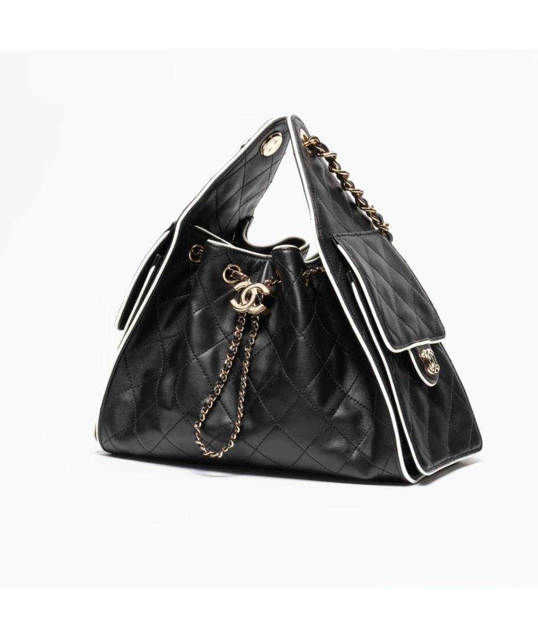 CHANEL Черная кожаная сумка через плечо, фото 2