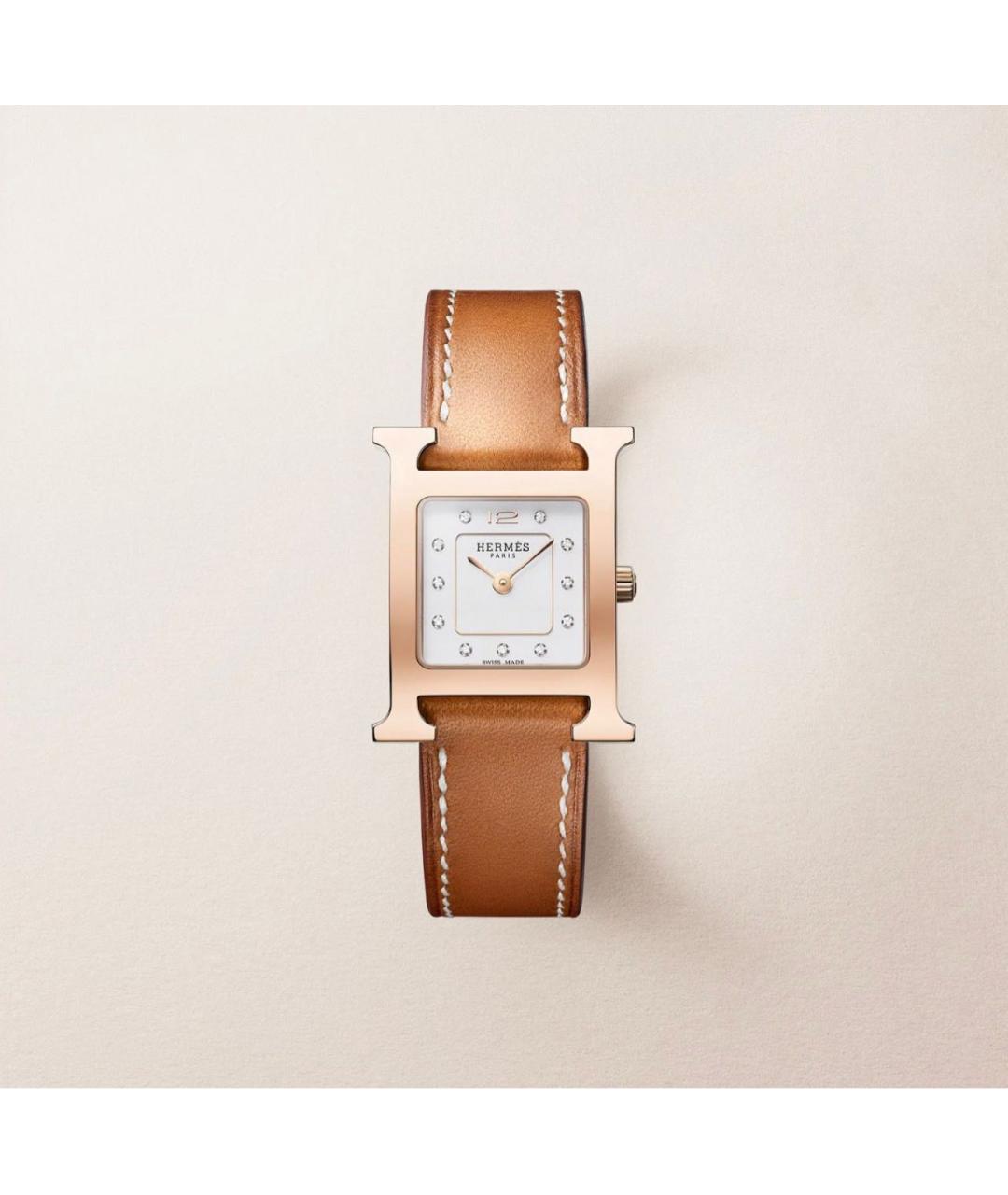 HERMES Золотые позолоченные часы, фото 4