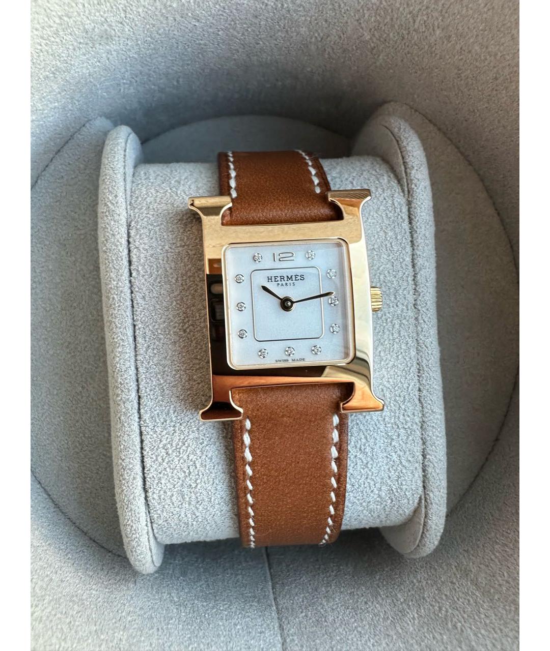 HERMES Золотые позолоченные часы, фото 2