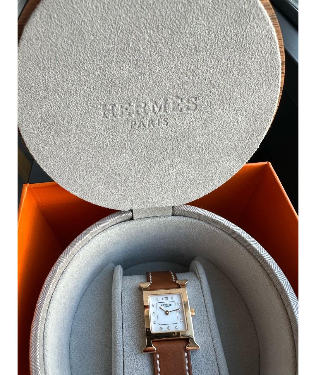 HERMES Золотые позолоченные часы, фото 3