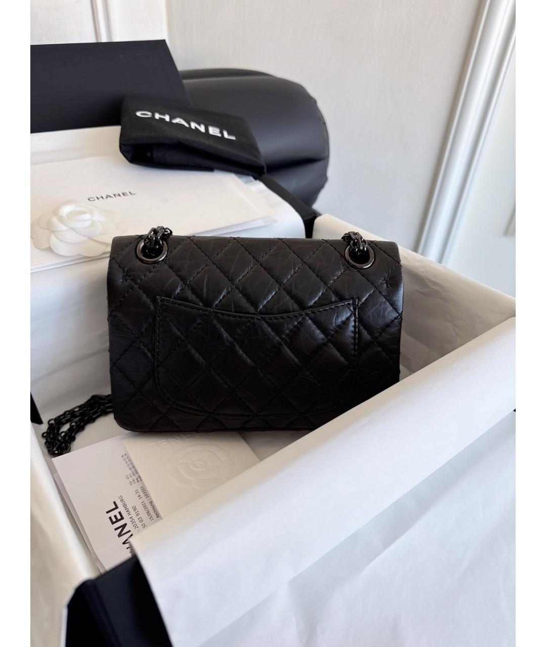 CHANEL Черная кожаная сумка через плечо, фото 4