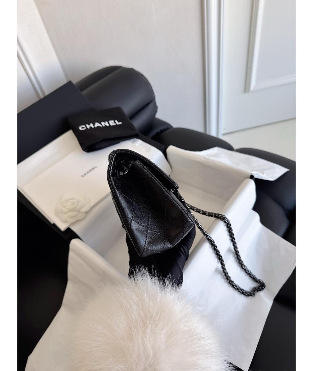 CHANEL Черная кожаная сумка через плечо, фото 7